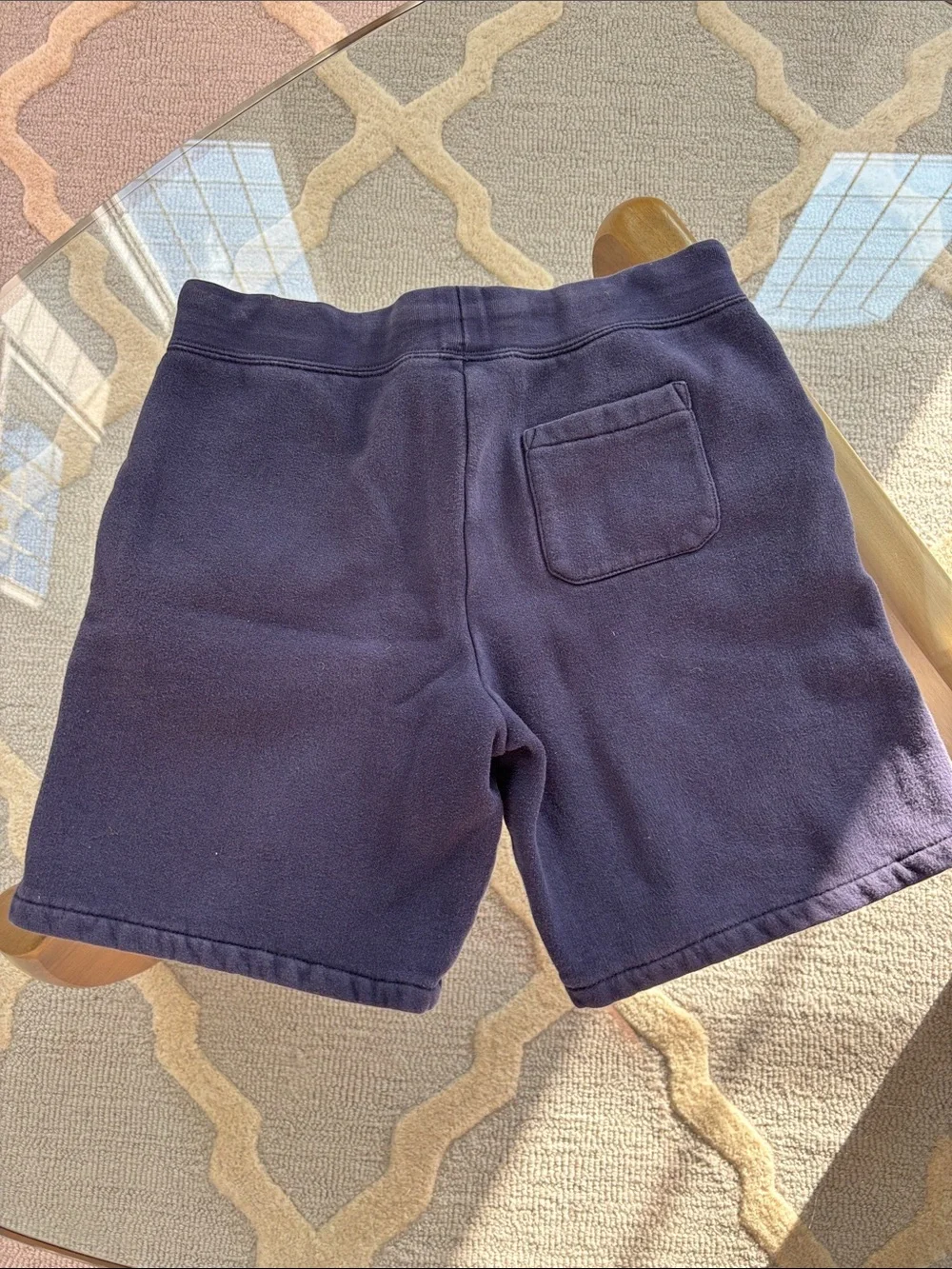 Ralph Lauren Navy Fleece Kids' Shorts with Red Pony